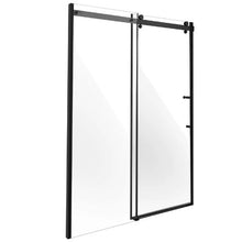 Frameless Shower Door 58-59 W x 75 H in Sliding Glass Matte Black Hardware