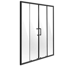 Semi-Frameless Shower Door 57.8-59 W x 70 H in Matte Black Double Sliding