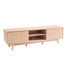 59 In Boho TV Stand with Adjustable Open Shelves & Sliding Door for Living Room Bedroom (Burlywood)