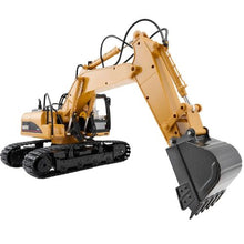 15-Channel 3-in-1 RC Excavator 1:14 Scale Digger with Metal Shovel Lights & Sound Remote Control Vehicle for Kids – Includes 2 Batteries