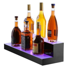 24 Inch LED Lighted Liquor Bottle Display  2 Tiers With RF Remote & App Control