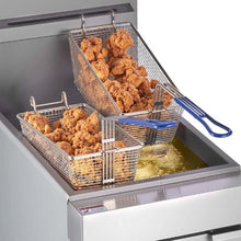 Commercial Propane Deep Fryer 90,000 BTU 40 LBS 3-Burner Dual Baskets Stainless Steel