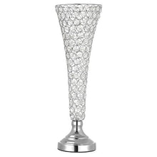 Crystal Wedding Flower Vase 20" Silver Cylinder Centerpiece Vases for Wedding & Party Decor (4PCS)