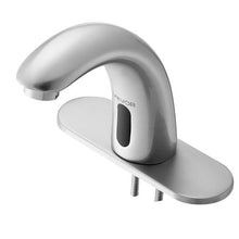 9/16" Touchless Motion Sensor Bathroom Faucet, Battery-Operated with Cover Plate, Adjustable Temp, Brushed Nickel