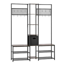 Corner Hall Tree with Shoe Bench & Hooks 70.9" Entryway Coat Rack Organizer Rustic for Entrance Closet Office (Brown)