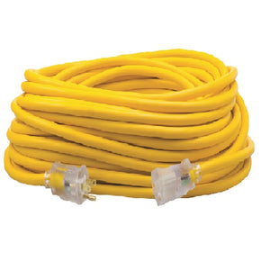 100' Feet Yellow Extension Cord 12/3 SJEOOW Cold Weather Outdoor Power Light Indicator 1689SW0002