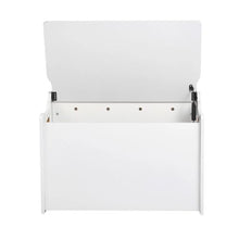 Kids Storage Bench with Backrest & Toy Box (White)