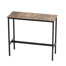 Sturdy Metal Frame High Top Pub Table – 39"x16"x35.5" – Rustic Brown & Black – Easy to Assemble Bar Height Cocktail Counter for Living Room & Parties