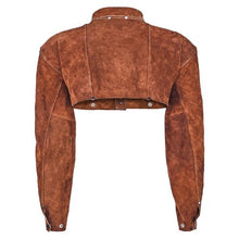 Flame Resistant Cowhide Leather Welding Cape Sleeve – Heat-Resistant Safety Gear for Welding & Blacksmithing (M Size)