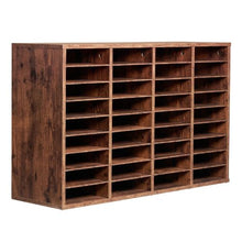 36-Compartment Wooden Literature Organizer Mail Sorter – (Dark Brown)