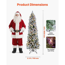 Prelit Snow Flocking Artificial Christmas Tree with 240 Colorful LED and 11 Lighting Modes Decoration (6FT)