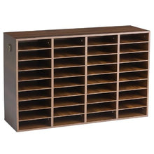 Wood Literature Organizer 36 Compartments Adjustable Shelves Countertop File Sorter (Brown)