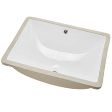 20.28" x 15.16" Rectangular Undermount Bathroom Sink White Ceramic Basin with Overflow
