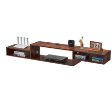70 In Floating TV Stand Wall Mount Entertainment Center with Power Outlet & Cable Hole Modern TV Shelf with Storage Cabinet - (Wood)