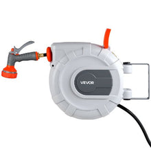 Retractable Garden Hose Reel 1/2" x 50 FT Wall Mounted with 9-Function Nozzle180° Swivel & Auto Rewind