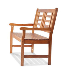 48-Inch Wood Outdoor Bench 700 lbs Capacity with Backrest and Armrests – Ideal for Garden Park Patio Yard Front Porch
