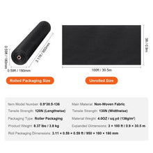 3 x 100' Ft Non Woven Geotextile Fabric for Landscaping 4OZ Landscape Fabric Driveway Fabric GDF-0.9*30.5-136