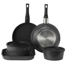 17 Piece Granite Nonstick Cookware Set Induction Cookwares and Cooking Sets for Kitchen (Black)