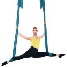 Aerial Silk Yoga Swing 8.7 Yards100 GSM Nylon Hammock Kit with Rigging Hardware (Green)