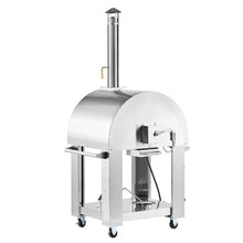 Dual Fuel Outdoor Pizza Oven 26" Pellet & Gas Pizza Maker with Cordierite Stone & Casters