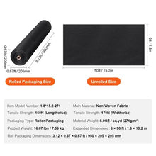 6 x 50' Ft 8OZ Ground Cover Weed Control Fabric Non-Woven Geotextile Fabric GDF-1.8*15.2-271