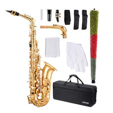E Flat Alto Saxophone, 23-Key Brass Beginner Kit with Carrying Case (Gold)