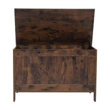 Kids Wooden Storage Bench with Safety Hinge (Brown)