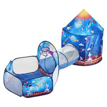 3-in-1 Kids Rocket Play Tent with Tunnel – Indoor/Outdoor Pop-Up Playhouse Royal Blue Includes Carry Bag & Straps