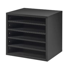 5 Compartment Desk Literature Organizer File & Mail Sorter – (Black)