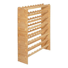 72 Bottle Stackable Modular Wine Rack with 8-Tier Rack  for Kitchen Cellar and Bar (Natural)