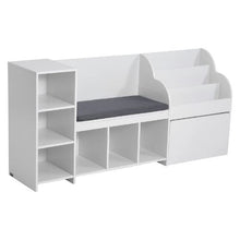 Kids Reading Nook with Bookshelf & Storage Bench (White)