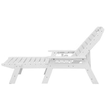 HDPE Chaise Lounge Chair 6-Position Adjustable Patio Lounge Chair with Cup Holder 400 lbs Capacity (White)