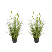 35" Artificial Cattail Grass in Pot Premium PVC Faux Greenery Shrubs for Indoor/Outdoor Home Garden & Office Décor (Pack Of 2)