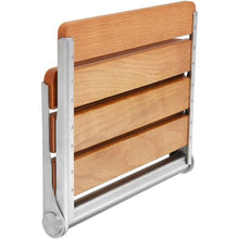 Folding Oak Shower Seat Wall-Mounted 440 LB Capacity