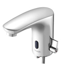 9/16" Touchless Motion Sensor Bathroom Faucet Battery-Operated Hot/Cold Single-Handle Mixer Chrome Plated