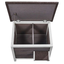 Weatherproof Outdoor Cat House with Foam Insulation PVC Door Flaps Open Roof 24"L x 20"W x 21"H