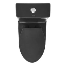 Elongated One-Piece Toilet Vortex Dual-Flush 1.0/1.28 GPF Easy-Clean Skirted Design (Black & Silver)