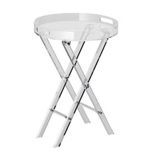 Clear Acrylic Folding Tray Table X-Leg Side Table for Living Room Bedroom & Study