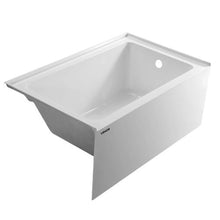 48" x 30" Contemporary Alcove Acrylic Bathtub Soaking Tub with Right Hand Drain Overflow Hole Integral Flange (White)