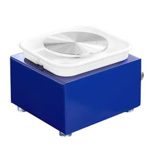 Mini Pottery Wheel 2.6"/3.9" Turntables 0-300 RPM 30W Electric Wheel 17 Accessories (Blue)