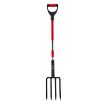 4-Tine Garden Fork – Heavy Duty 45" Fiberglass Handle Spading Fork for Digging Composting & Aeration
