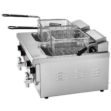 Commercial Deep Fryer 3500W Dual Tank, 2 x 9Qt/8.5L Stainless Steel with 2 Baskets & Temp Control