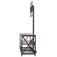 48 In TV Stand with Mount for Up to 75 In TVs Adjustable Height TV Console 3-Tier Storage with Power Outlet (Brown)