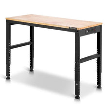 48 x 20-Inch Adjustable Workbench 2000 LBS Capacity Height Adjustable Oak Wood Top Power Outlets