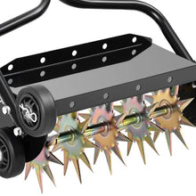18-Inch Manual Lawn Aerator 4-Wheel Spike Aerator 40 LBS Capacity Rolling Yard Tool