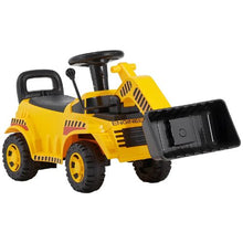Ride-On Toddler Excavator Car 19-36 Months with Music Storage 55 lbs Capacity Foot-to-Floor Walker Yellow