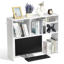 1-Tier Desktop Bookshelf with Anti-Slip Feet Pads (White)