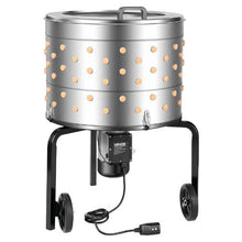 Electric Chicken Plucker Machine 25.6" Drum 1200W 275RPM 158 Soft Fingers Stainless Steel for Processing 4 Chicks with Transport Wheels
