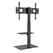 Swivel TV Stand Mount for 32-65" TVs, Height Adjustable Portable Floor Stand with Tempered Glass Fixed Screen Size: 81.3-165.1 cm