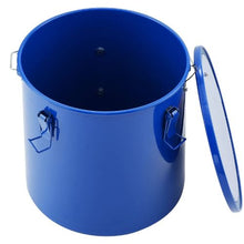 6-Gal Fryer Grease Bucket Carbon Steel Oil Disposal Caddy with Rust-Proof Coating Lid Lock Clips Filter Bag – (Blue)